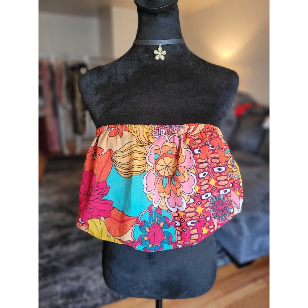 Girl Soul Womens Multicolor Tropical Floral Tube Top Size L Sleeveless Summer